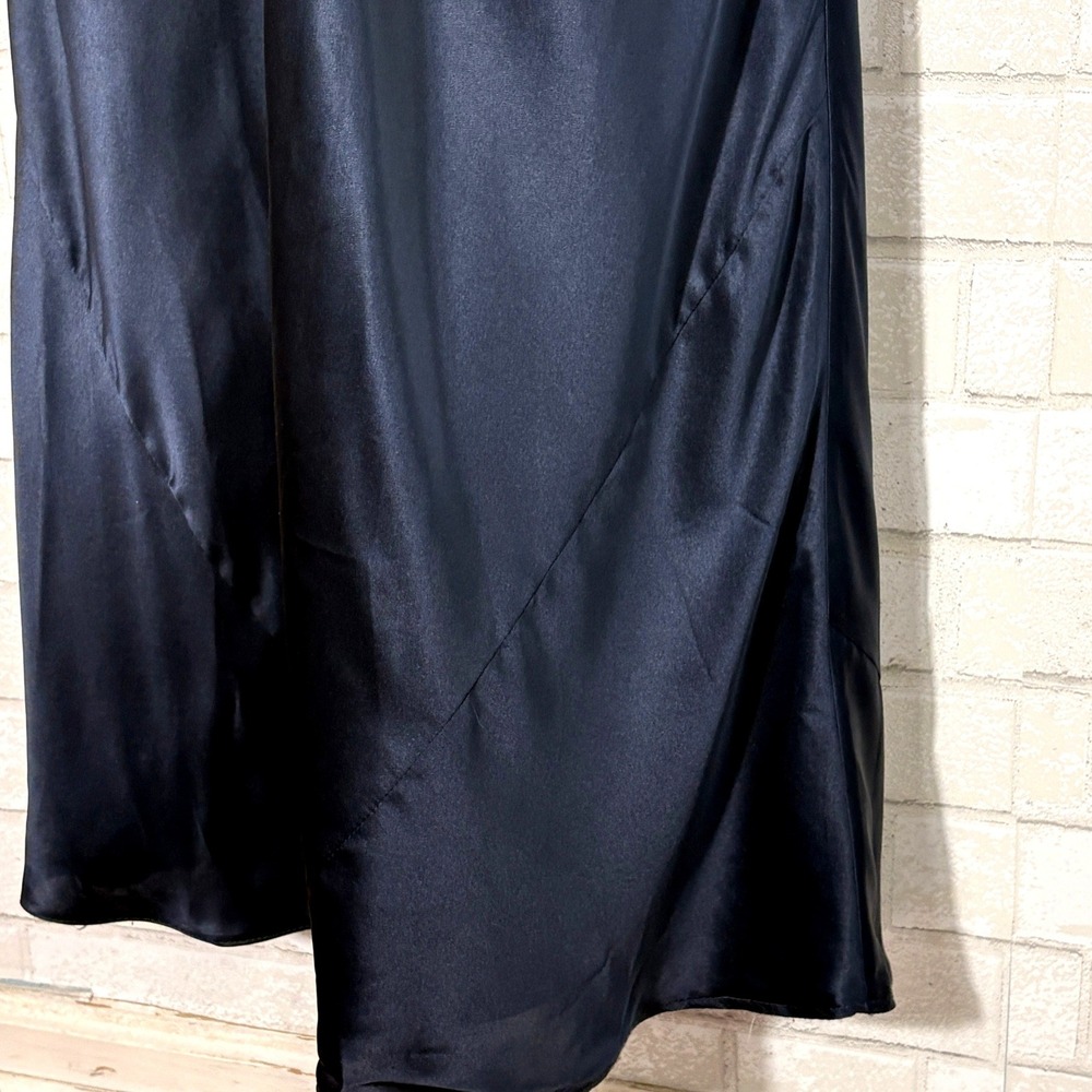 Laundry by Shelli Segal Navy Silk Strapless Maxi Dress Size 2 Gown Gala Formal - Picture 4 of 11
